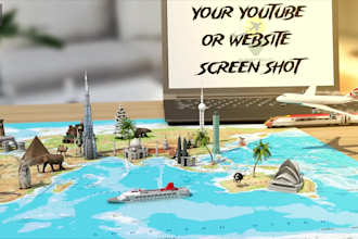 make 3d world travel logo animation video