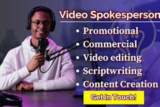 spokesperson video green screen presenter commercial video actor
