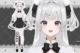 design 2dvtuber model, live2dvtuber rigging, 2d vtuber for live streaming