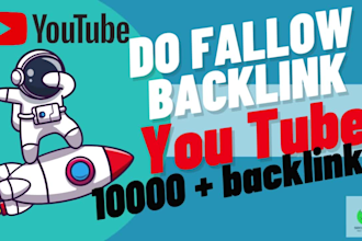 boost your youtube ranking SEO with 2000 high quality backlinks