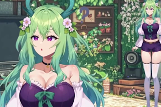 design  live 2d vtuber model in anime for vtube studio