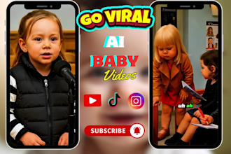 create viral ai baby video podcast ai baby talking podcast, ur look like baby