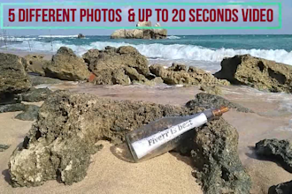 put your text inside a bottle at beach