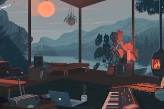 do lofi animation, anime lofi illustration, animated loop, lofi art music video