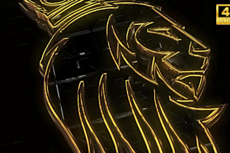 3d cinematic diamonds gold logo reveal