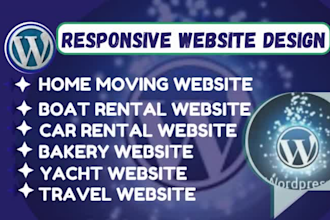 design wordpress website, car rental website, boat rental website, yacht web