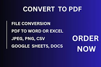 convert pdf to google sheet, docs, word excel, csv, png, jpeg etc