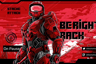 make animated twitch starting soon, offline and brb screens