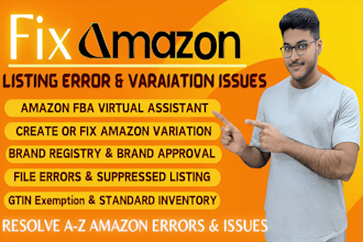 fix amazon listing error, variation issues, account health