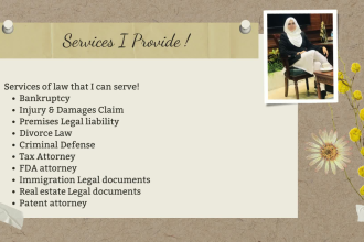 be your lawyer for legal advice and paperwork