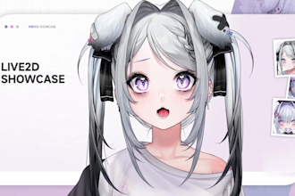 draw live 2d vtuber model, live 2d rigging, live 2d, live streaming avatar