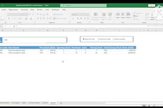 create excel data entry and inventory management form or system