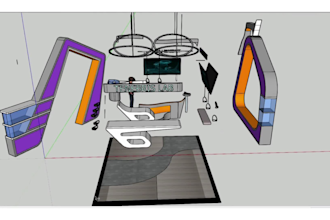 create a concept and design your pop up store, booth, stall, stage