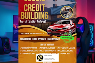 design professional credit repair, tax and real estate flyers for your business