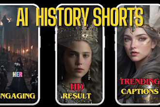 create ai history documentary videos for youtube channel, long or shorts reels