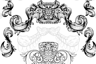 make a unique vintage ornament with engraving style for you