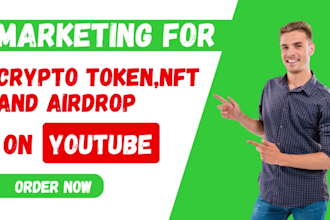 promote your crypto token ,nft marketing and airdrops on youtube channel