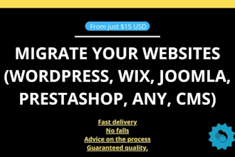 move, transfer, migrate wordpress or any cms to a new host