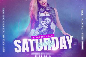 make motion flyer design birthday, party, event, and club