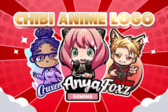 design anime chibi style mascot logo for vtuber or twitch
