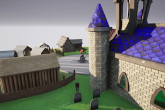 create 3d game environment ,game map,level design ,game asset,prop in unity, ue5