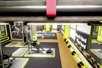 render 3d vr gym studio,cgi yoga hubs,3d virtual studio,interior gym walkthrough