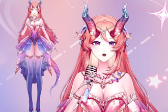 draw live2d vtuber, live2d model, anime model, live2d rigging, streaming avatar