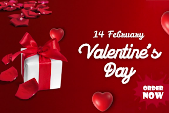 create valentines image card, video and logo for you
