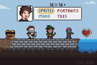 create 16x16 pixel art assets portraits sprites icons tiles