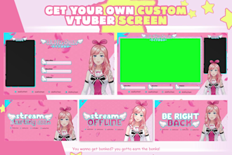 create cute banner or animated screens for your vtuber twitch chanel