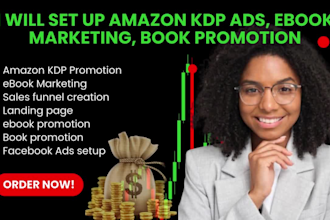 do amazon KDP ads, ebook marketing sales funnel, ebook promotion, landing page