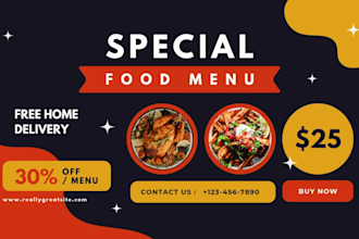 do an amazing menu design, food menu, restaurant menu design