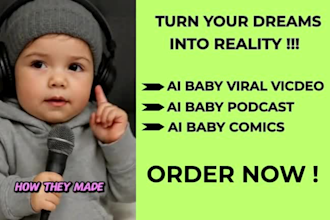make a viral ai baby voice podcast or interview for your brand