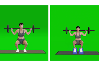 do 3d exercise, workout animation video for youtube