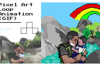 make custom pixel art loop animation or animated gif from your portrait
