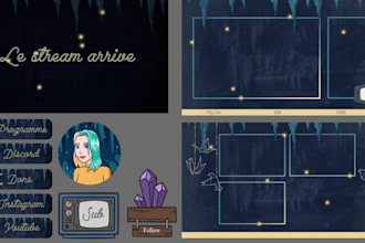create original and fancy twitch overlay stream package