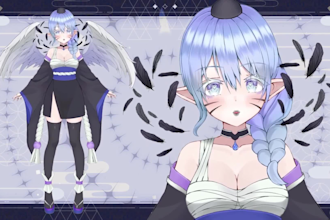 draw and rig custom 2d vtuber model live2d rigging anime commission  for stream