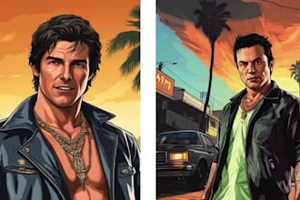 create a gangster gta style portrait from your photo