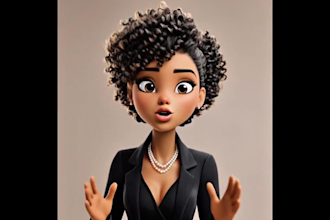 create african american 3d animated gifs, loops, animation with ai