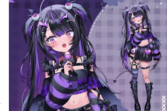 draw and rig live2d  model, vtuber commission for stream,2d vtuber rigging vtube