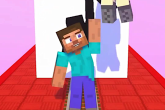 create 3d minecraft animation, 3d animation, youtube intro, outro, 3d minecraft