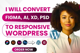 convert figma to wordpress, PSD to wordpress, xd to wordpress, ai to wordpress