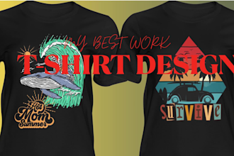 do custom vintage retro and typography t shirt designs for pod business