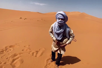 create a happy birthday wish video from the sahara desert