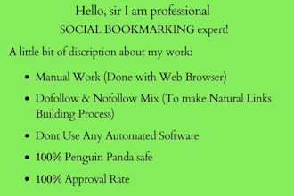 create manually high quality 50 social bookmarks backlinks