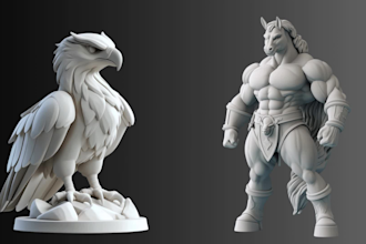 sculpting for 3d print ready file of toys,statue, figurine in blender
