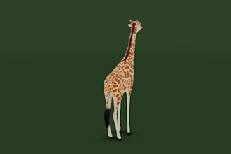 create 3d low poly animal character model