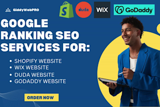 create, optimize wix, shopify, duda, godaddy website for top google ranking