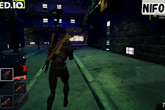 develop a unity game with custom UI, animations, and gameplay mechanics
