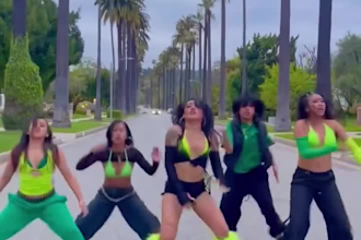 perform a viral tiktok group dance to promote your song or brand